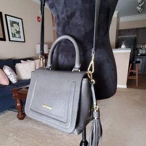 Steve Madden Gray Pebbled PU Leather Crossbody Bag